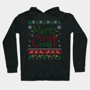 Merry Christmas Jesus Christ Cross Hoodie